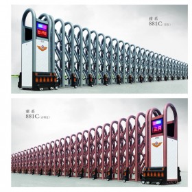 內江定做學校電動伸縮門  工廠電動門伸縮門 無軌道電動伸縮門  定做不銹鋼電動伸縮門 內江訂做小區(qū)電動伸縮門