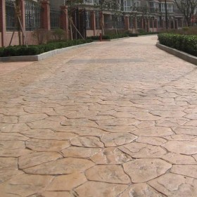 彩色壓花水泥地坪 壓模地坪 藝術(shù)壓花地坪材料